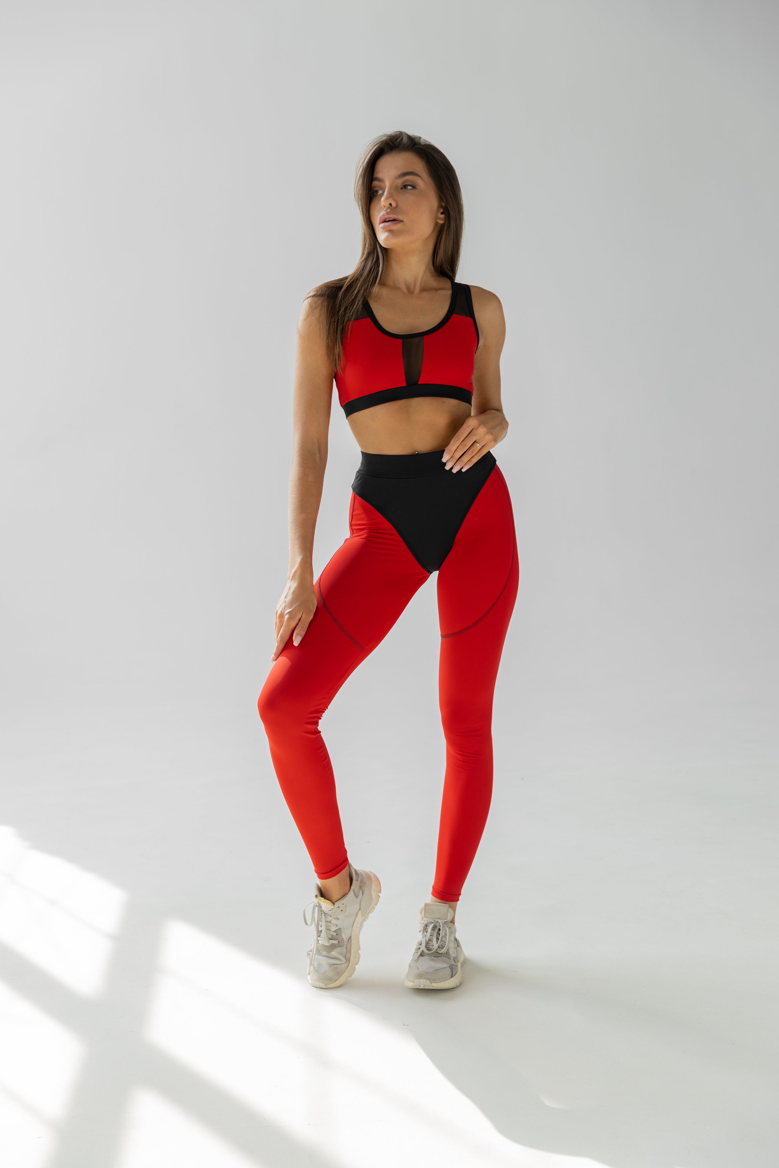 GalaxyX Mesh Insert Sports Bra in Red