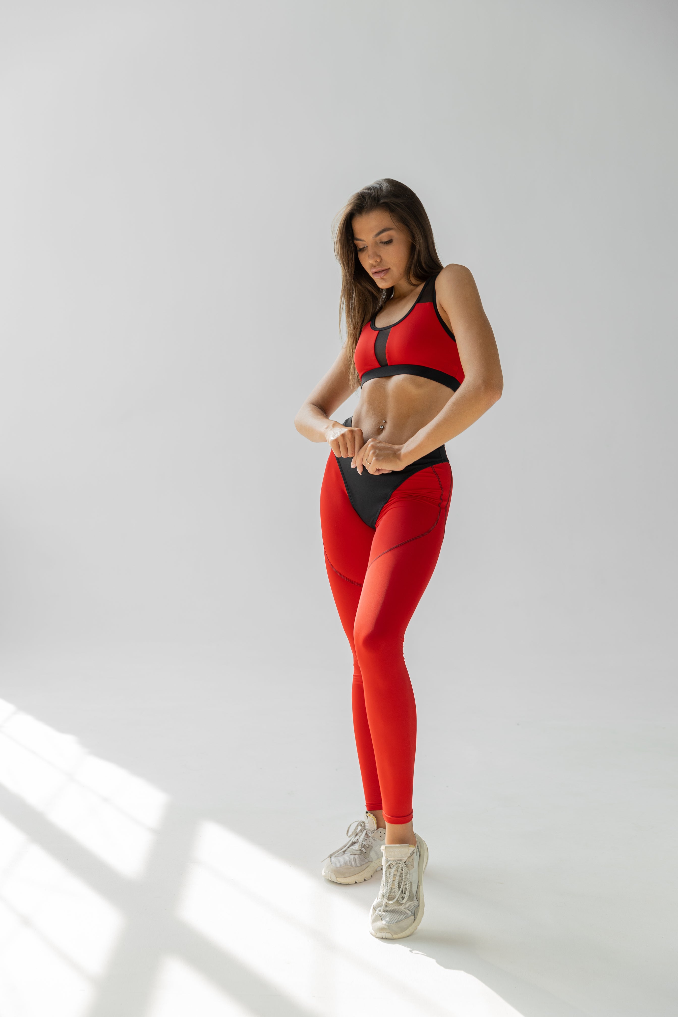 GalaxyX Mesh Insert Sports Bra in Red