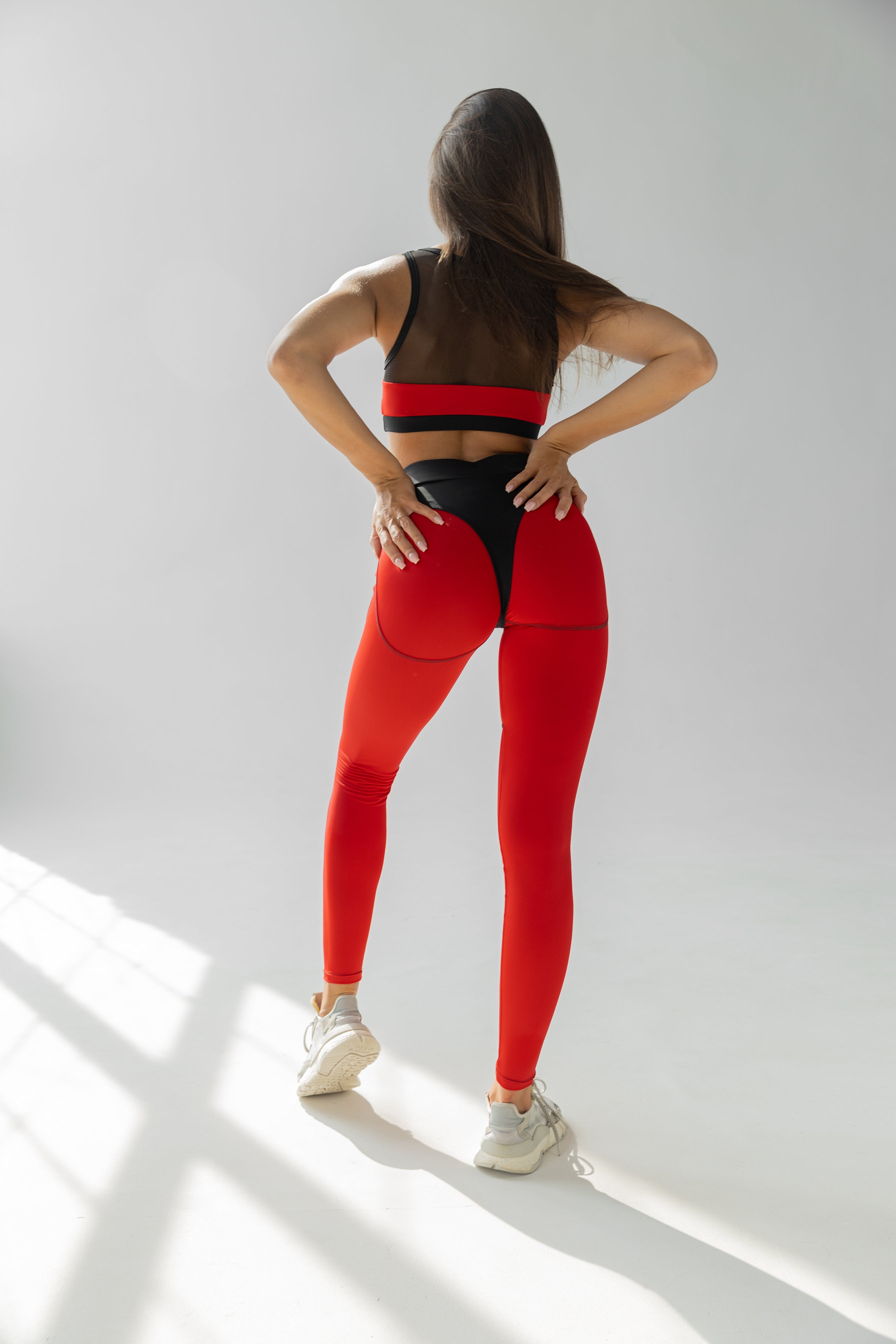 GalaxyX Mesh Insert Sports Bra in Red