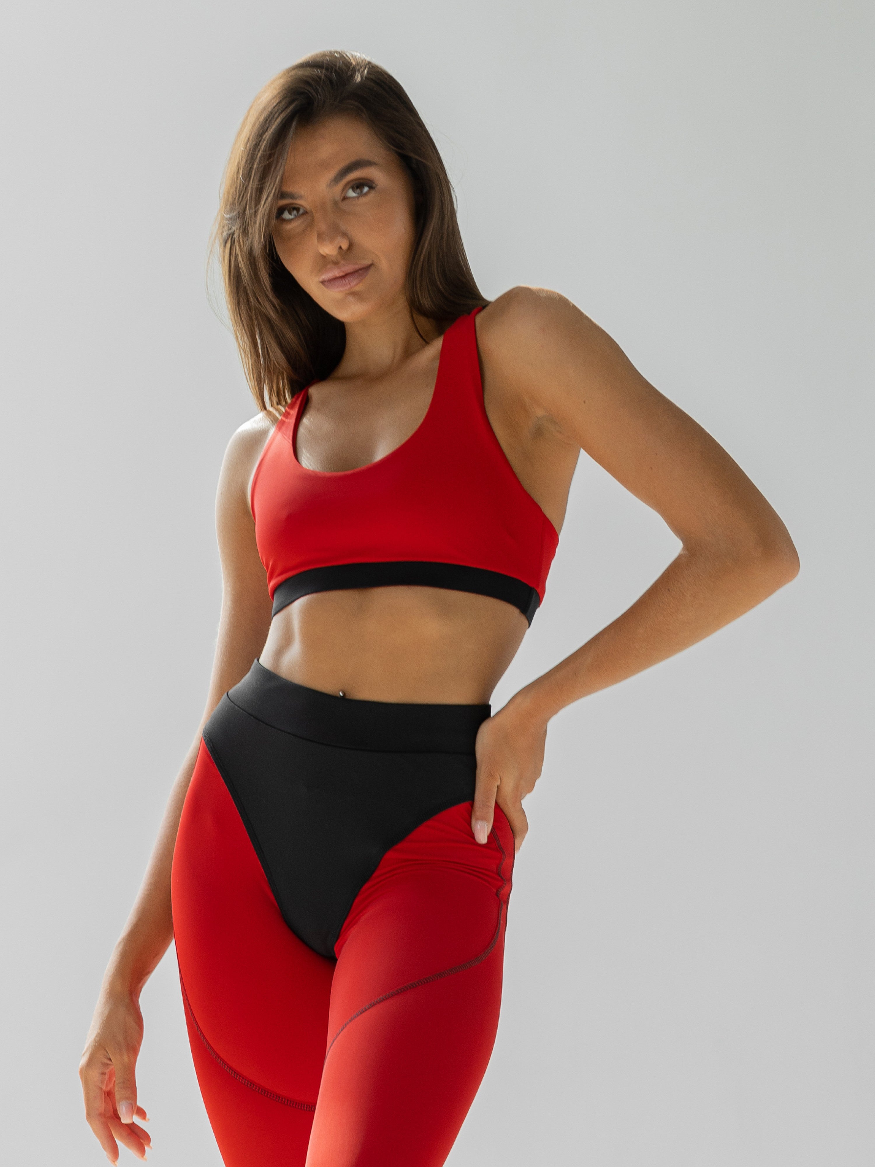 Galaxy Racerback Sports Bra in Red