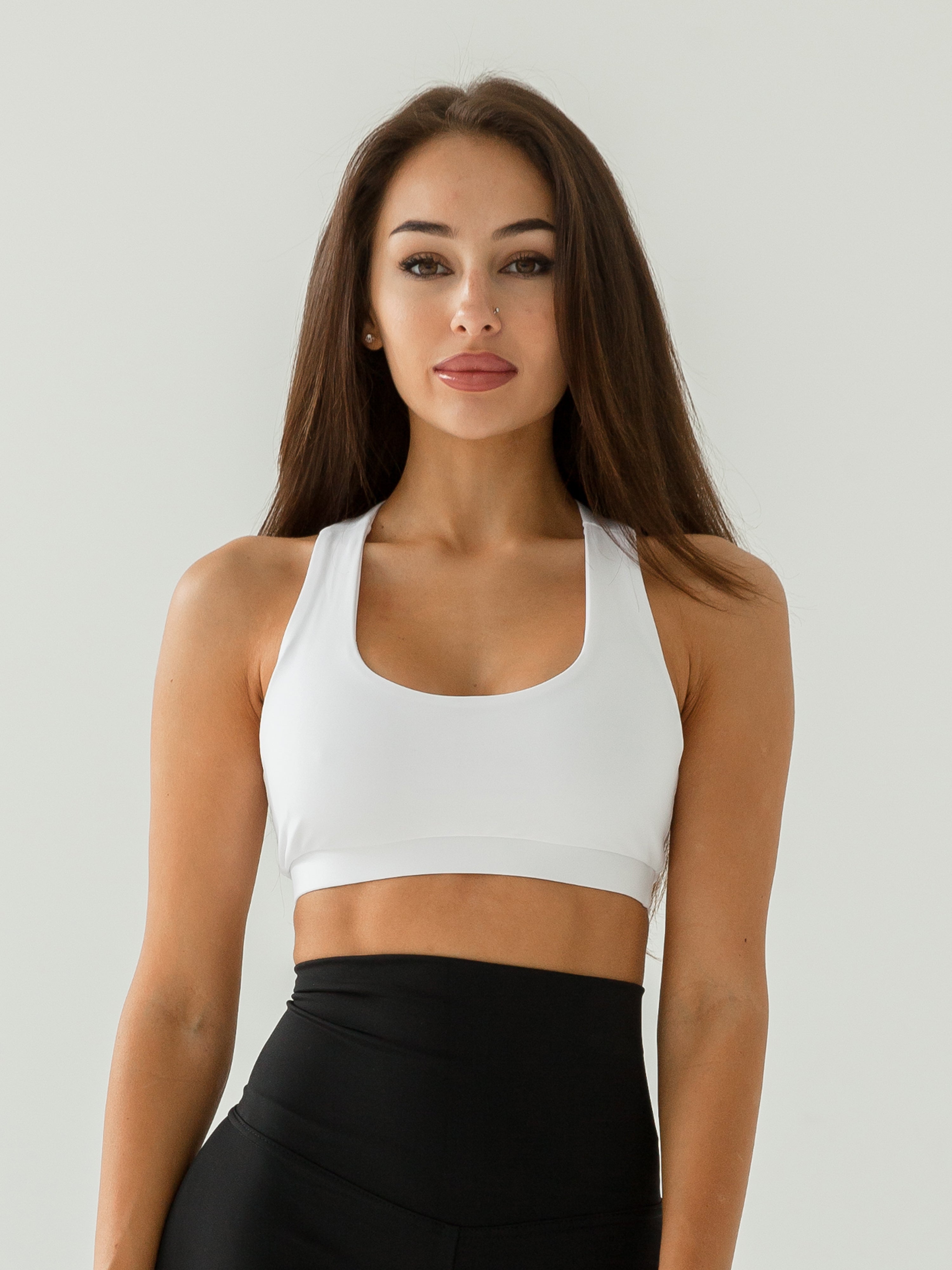 GalaxyS Racerback Sports Bra in White