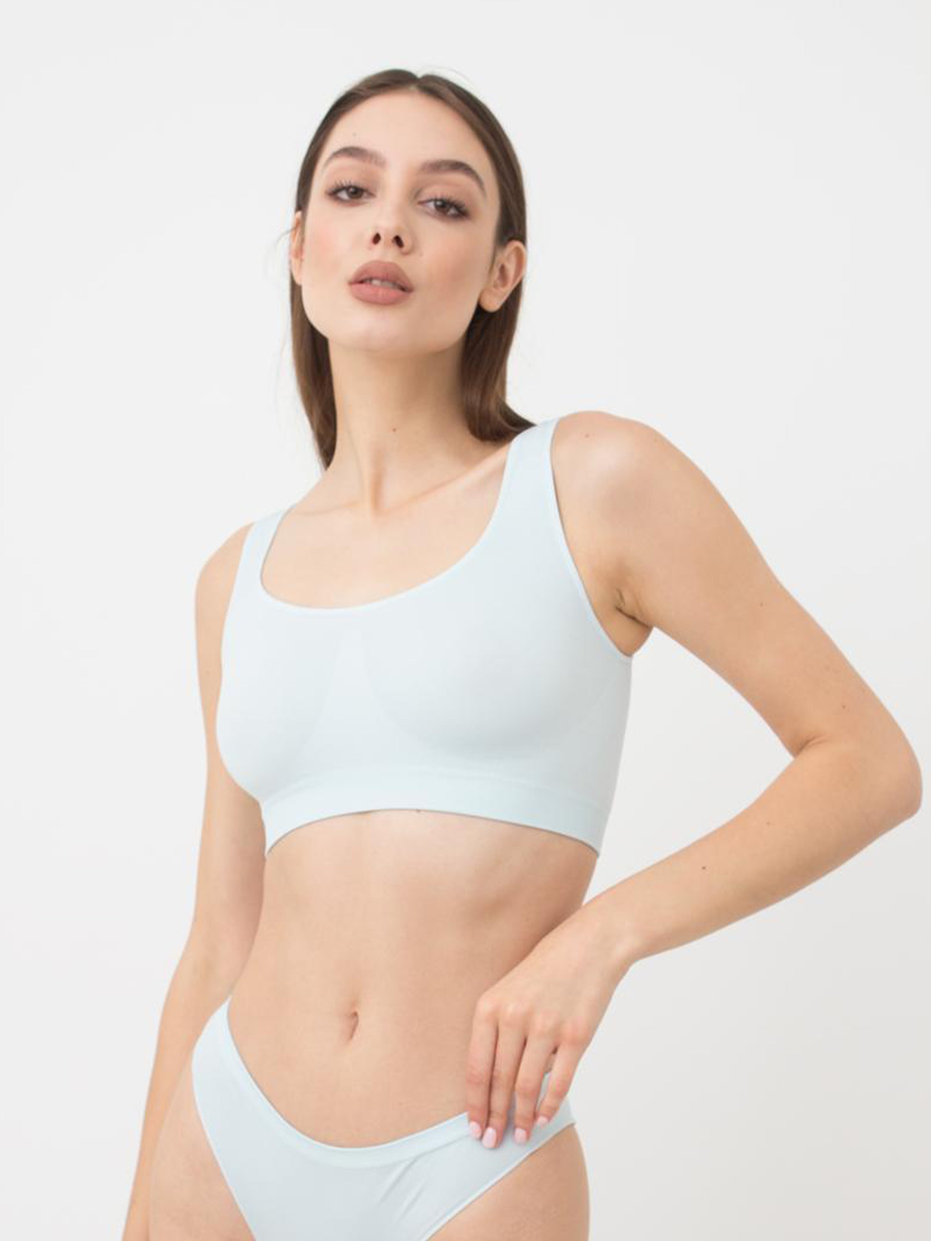 Seamless Wellness Bra in Icy Blue