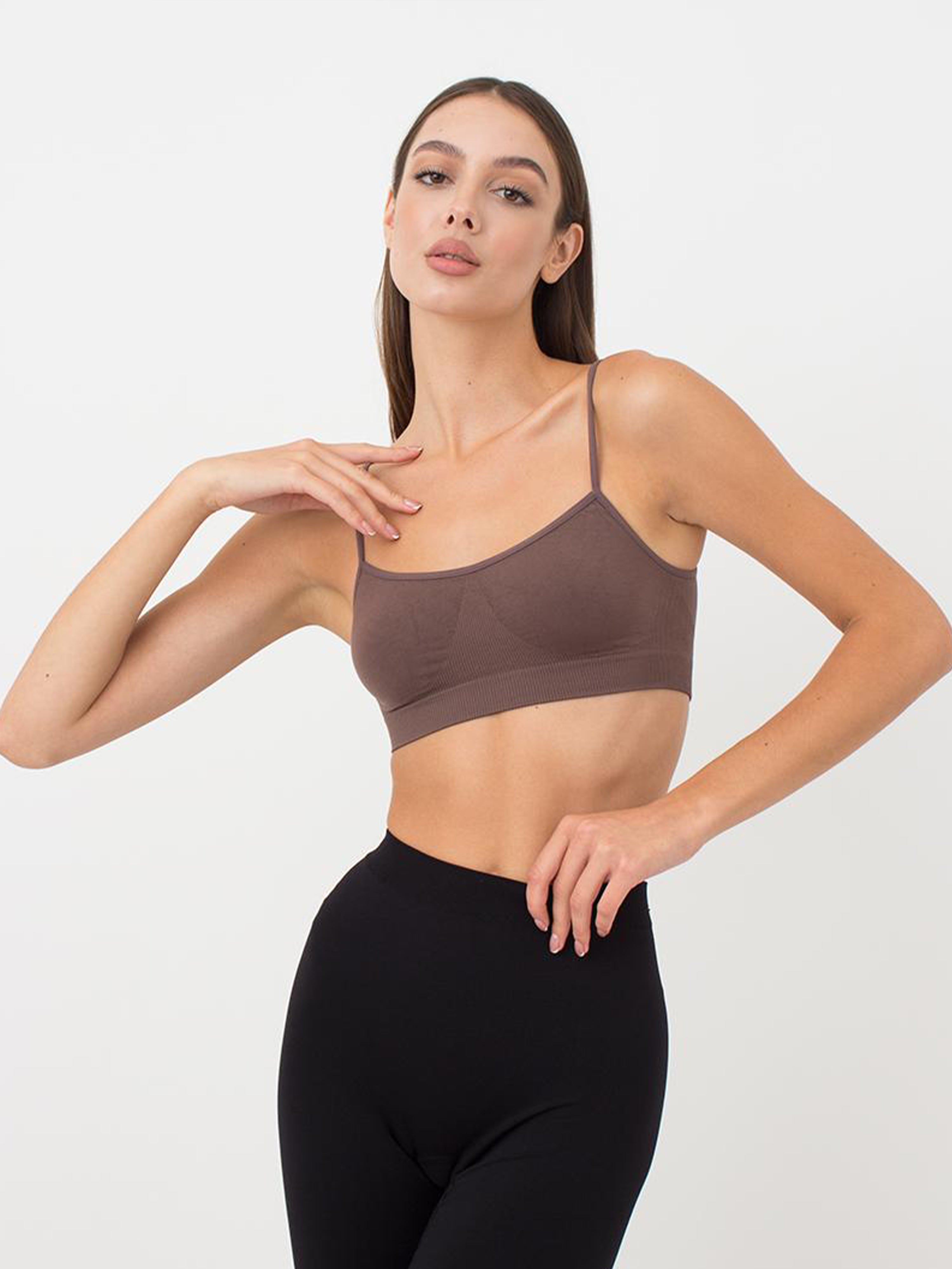 Seamless Cami Bra in Brown