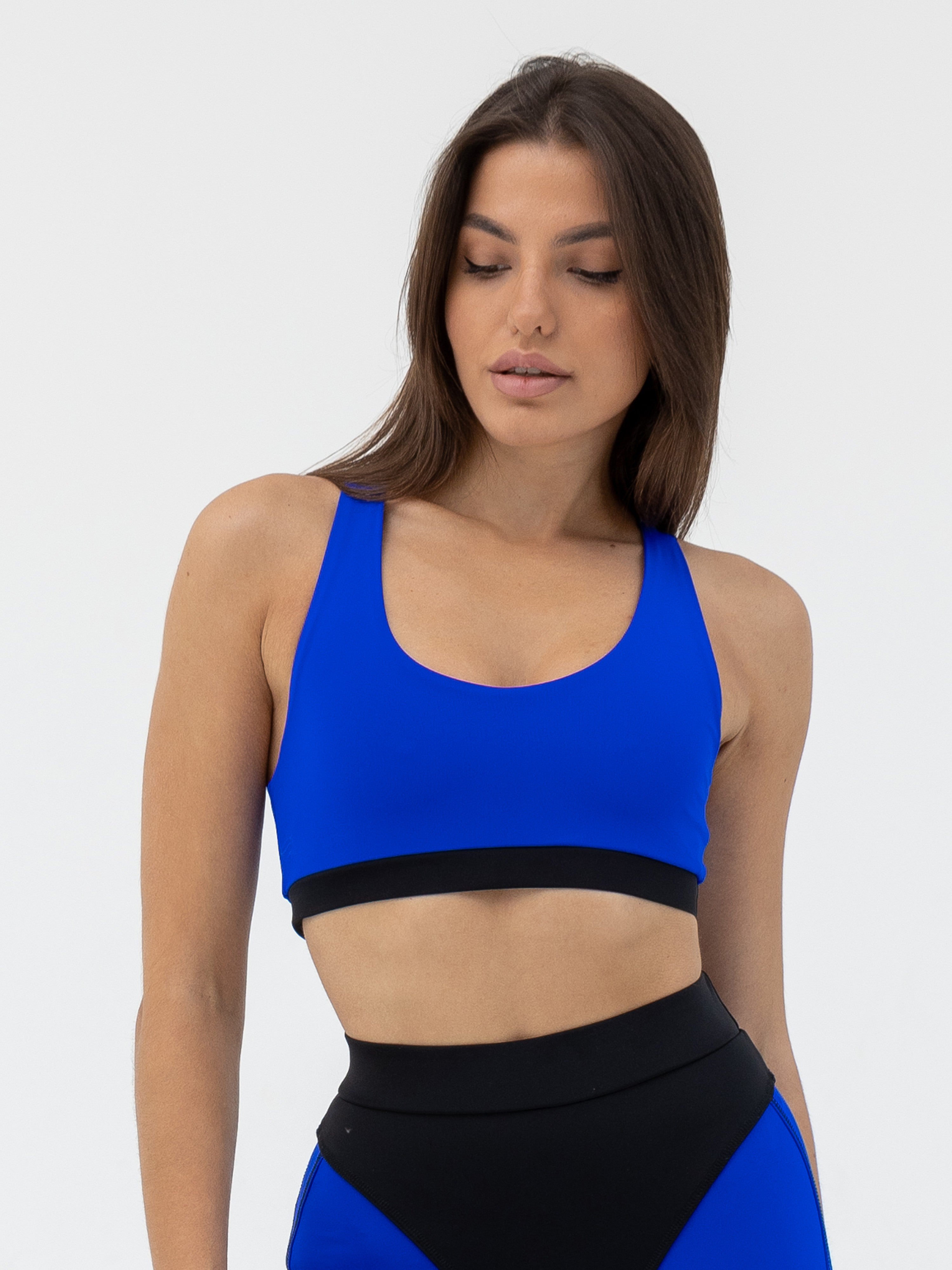 Galaxy Racerback Sports Bra in Electric blue