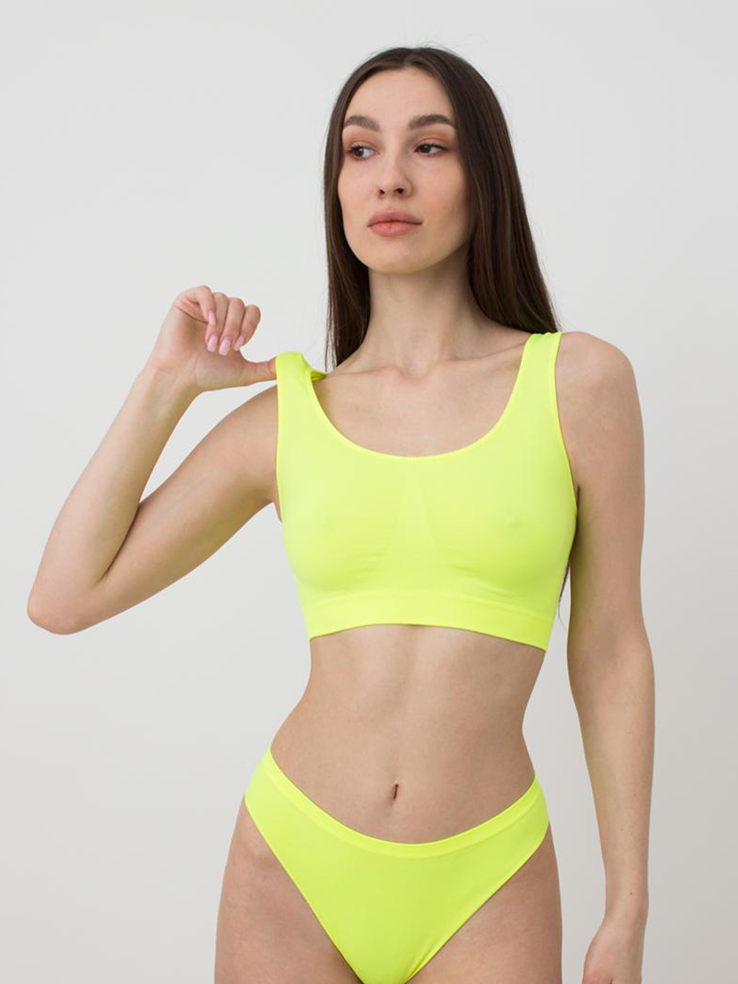 Seamless Wellness Bra in Neon Yellow