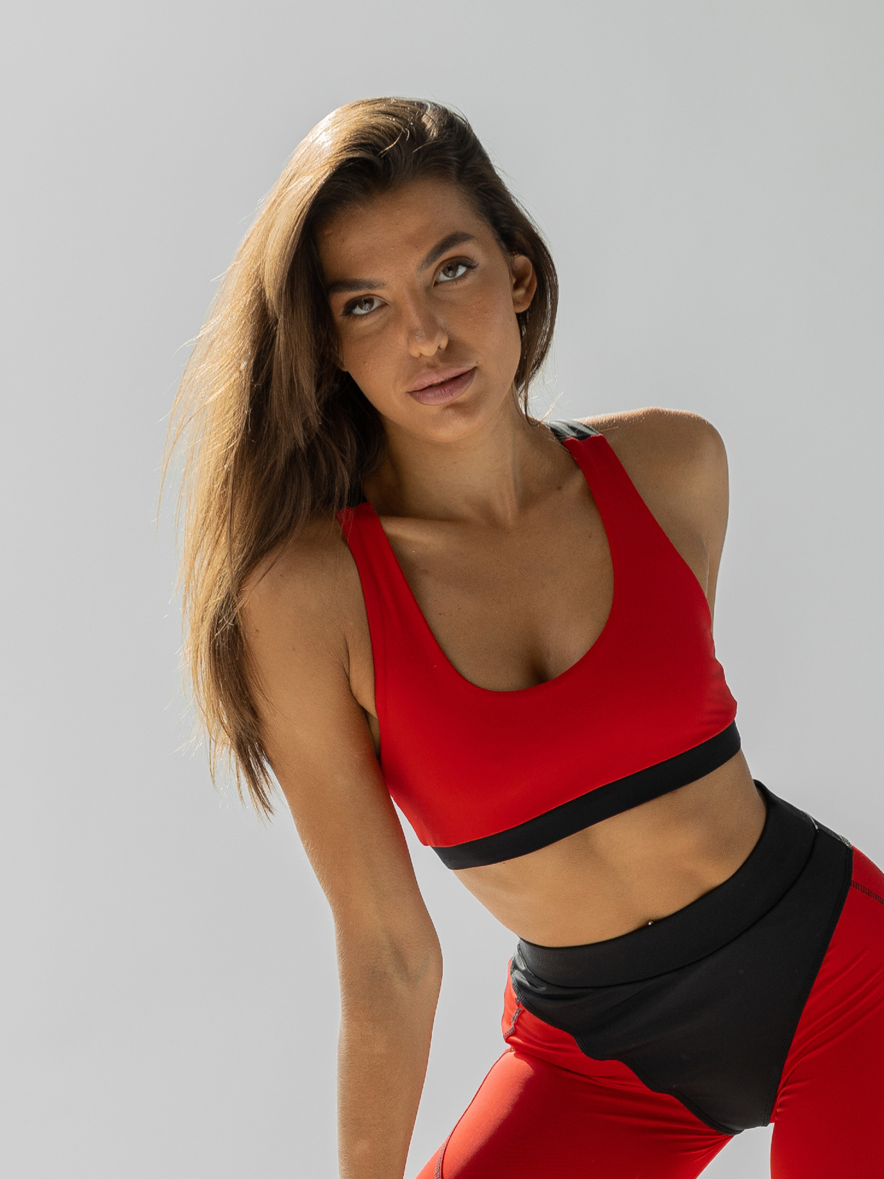 Galaxy Racerback Sports Bra in Red