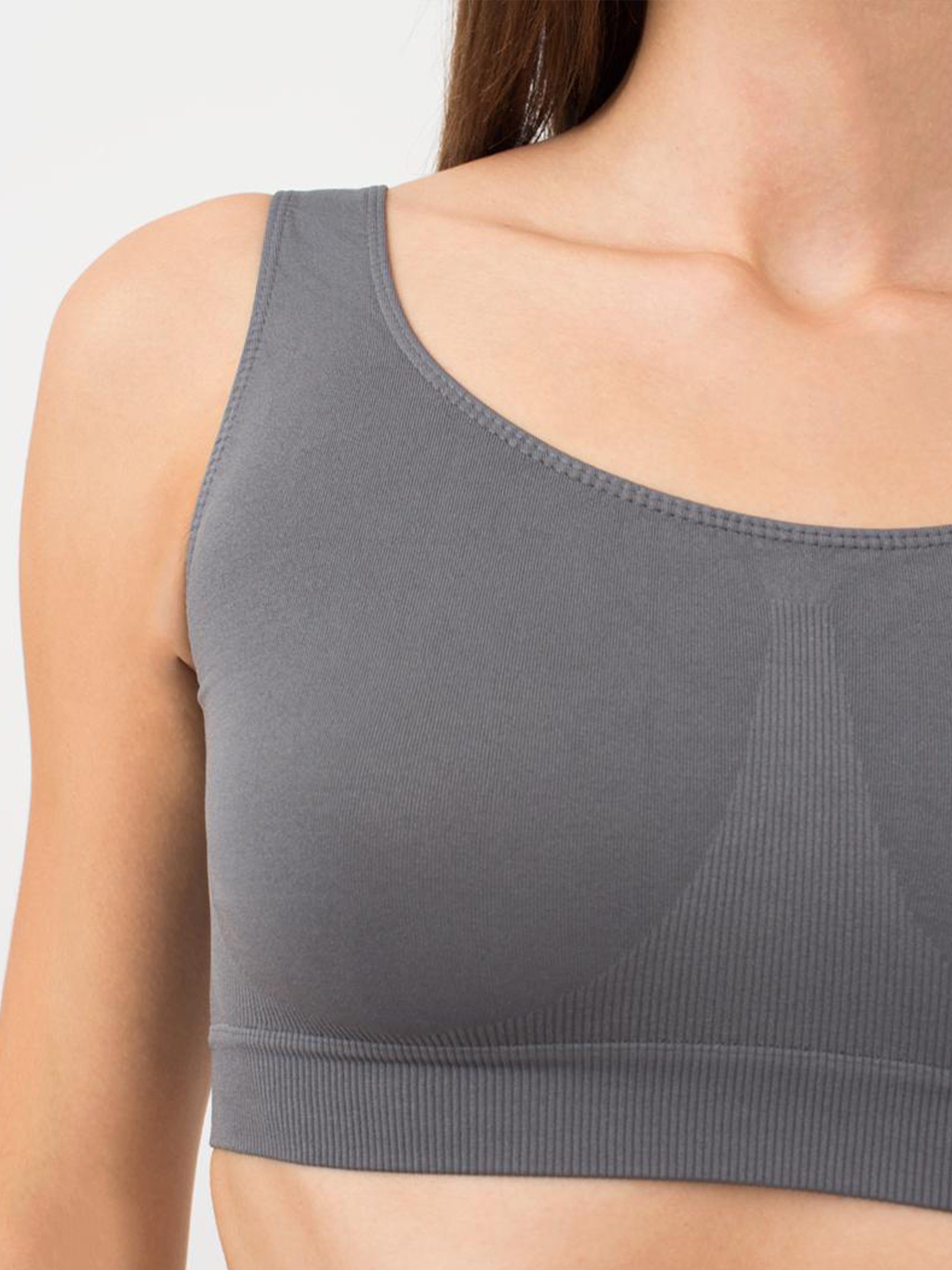 Seamless Wellness Bra in Dark Gray