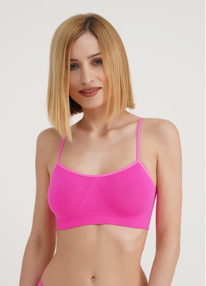 Seamless Cami Bra in Pink Neon