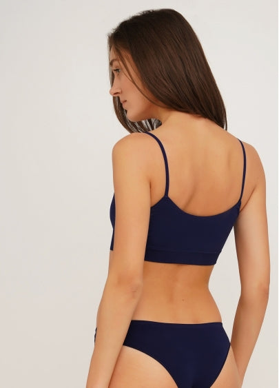 Seamless Cami Bra in Navy Blue