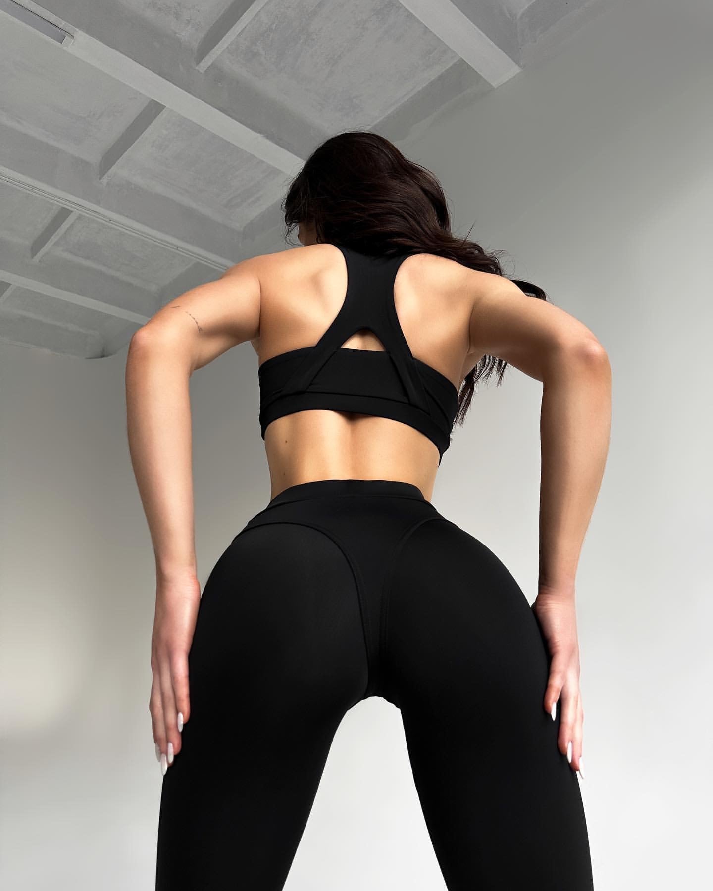 GalaxyS Racerback Sports Bra in Black