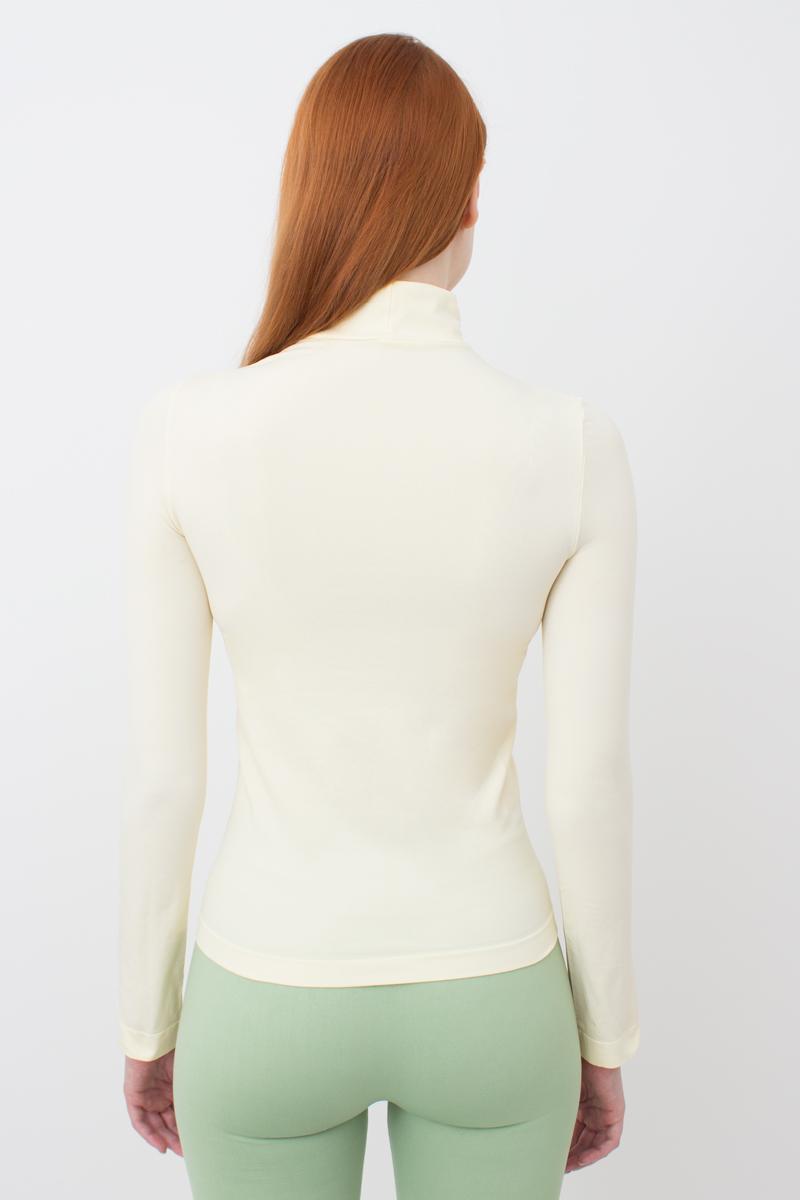 Seamless Turtleneck Long Sleeve Top in Vanilla