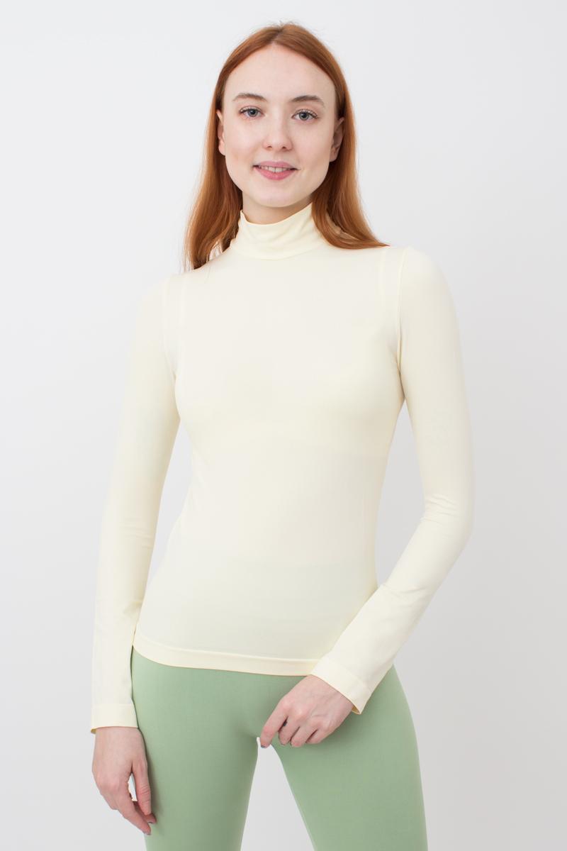 Seamless Turtleneck Long Sleeve Top in Vanilla