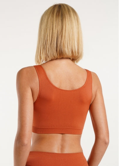 Seamless Wellness Bra in Deep Orange