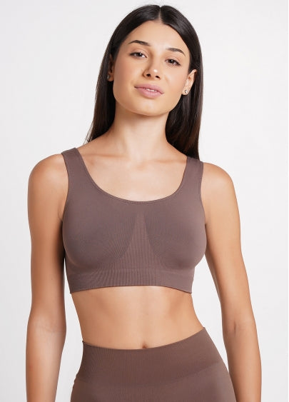 Seamless Wellness Bra in Brown