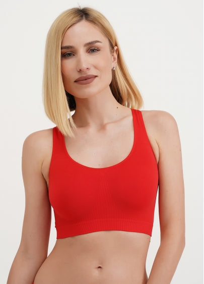 Seamless Wellness Bra in Red