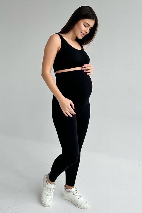 Seamless Maternity Leggings in Black