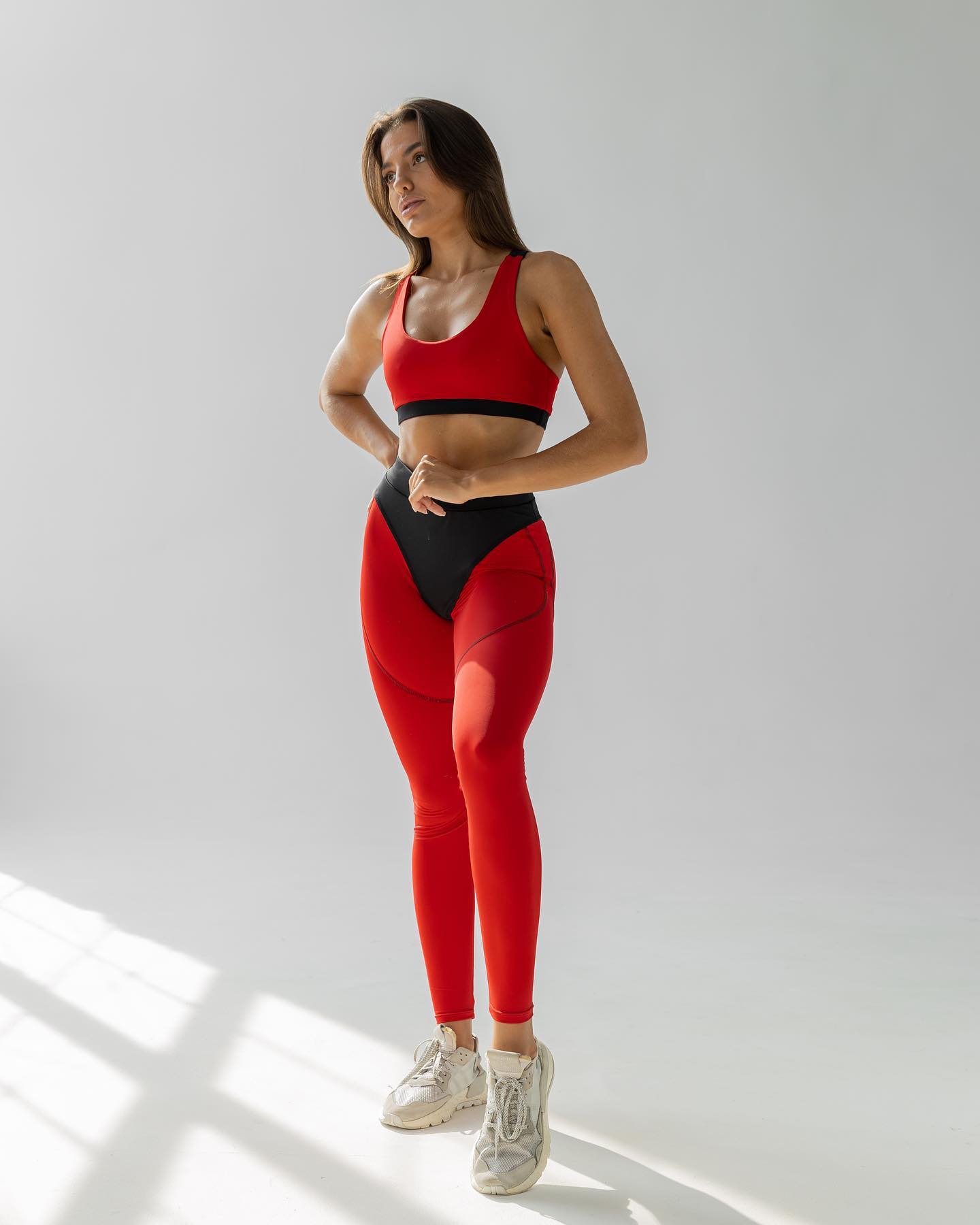 Galaxy Racerback Sports Bra in Red