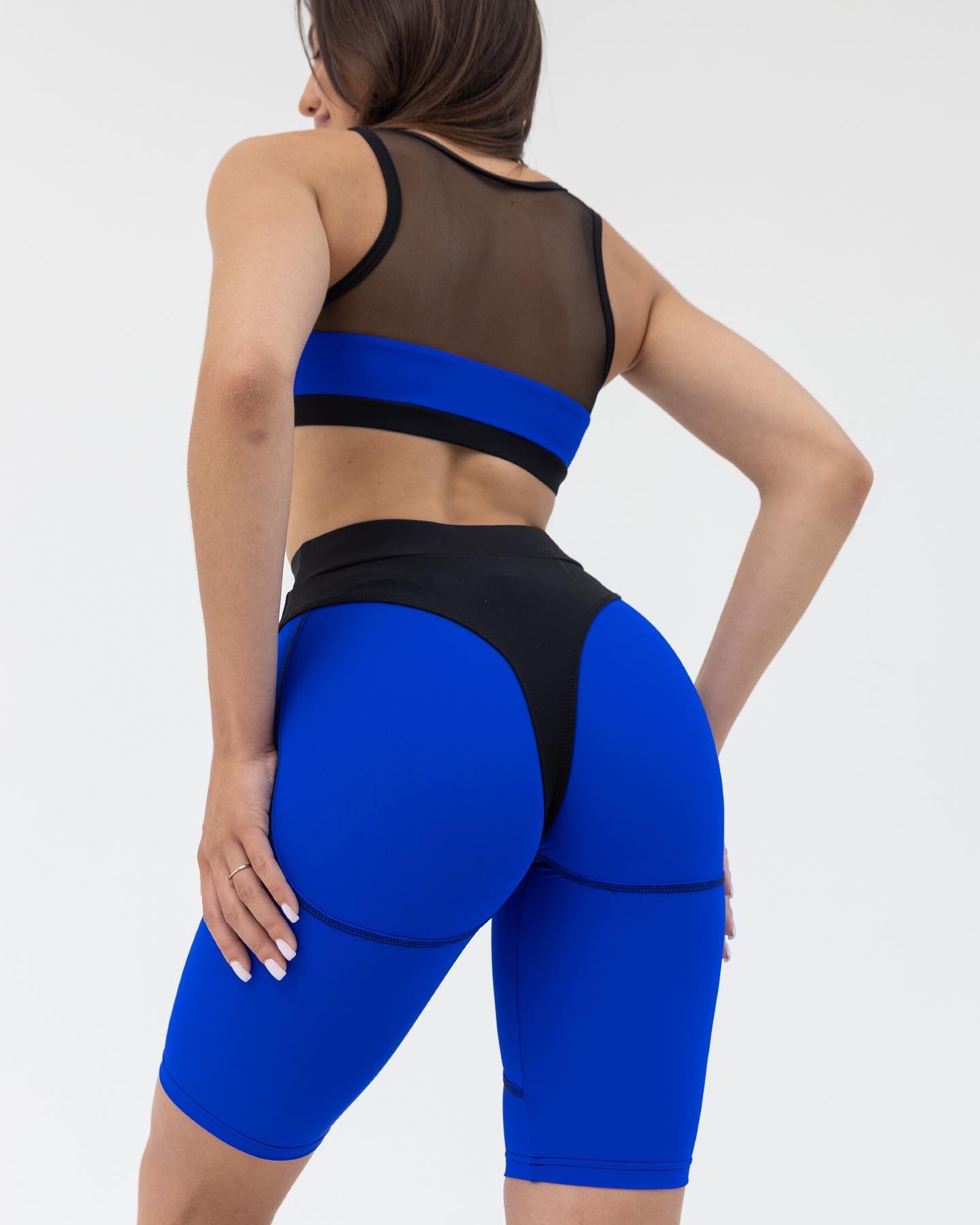 GalaxyX Mesh Insert Sports Bra in Electric Blue