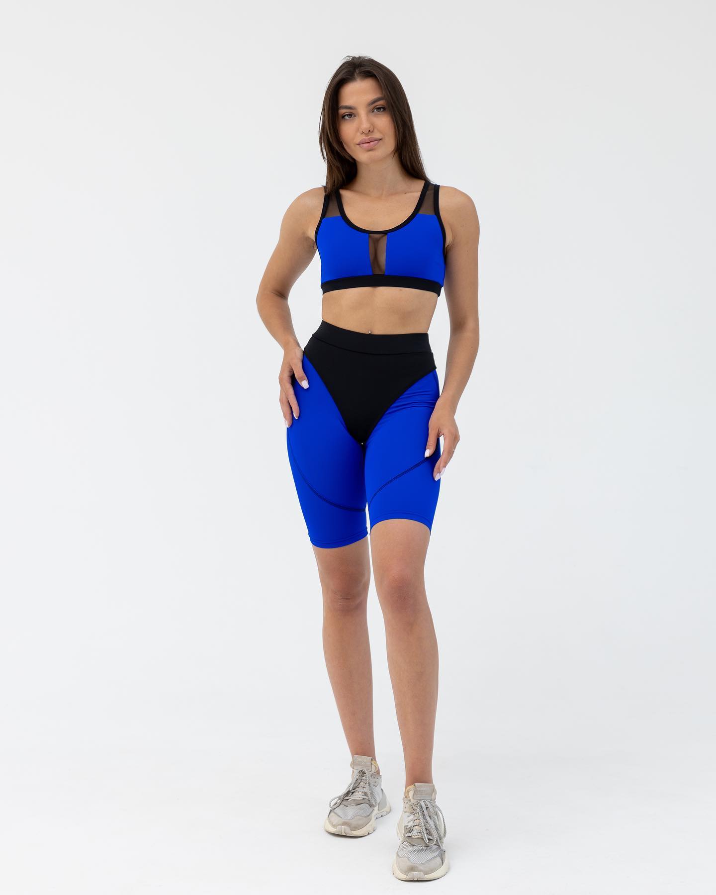 GalaxyX Mesh Insert Sports Bra in Electric Blue